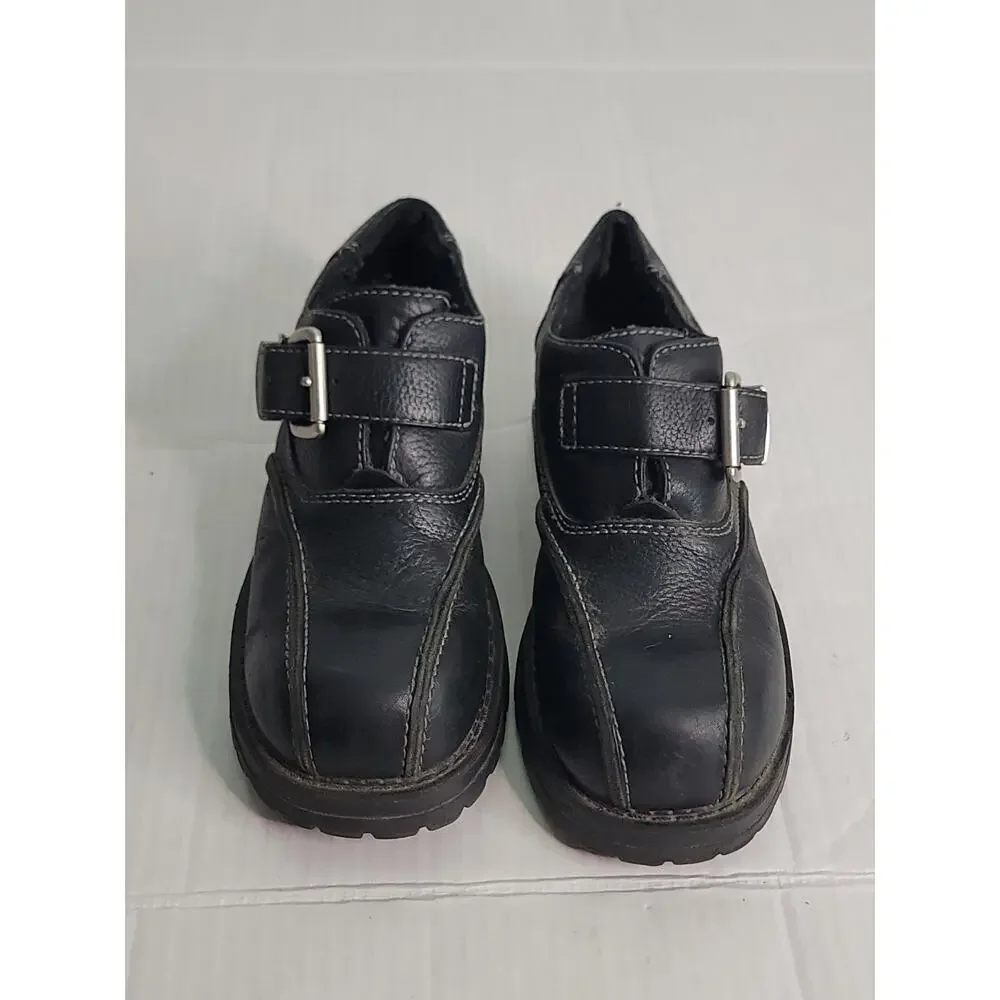 Bed Stu Black Leather Monk Buckle Strap Chunky Shoe Mens US8 EU41 Grunge Punk